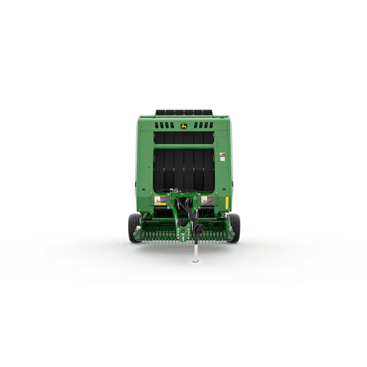 Front close-up studio rendering of John Deere 451E Round Baler