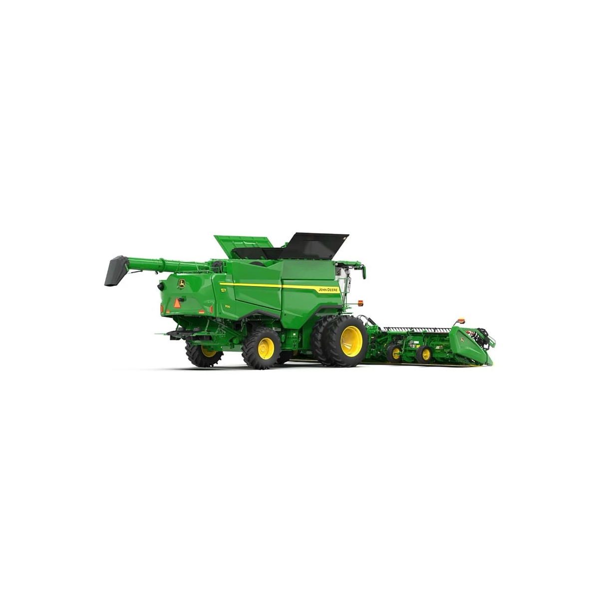 Studio image with a rear right view of an S7 700 Combine