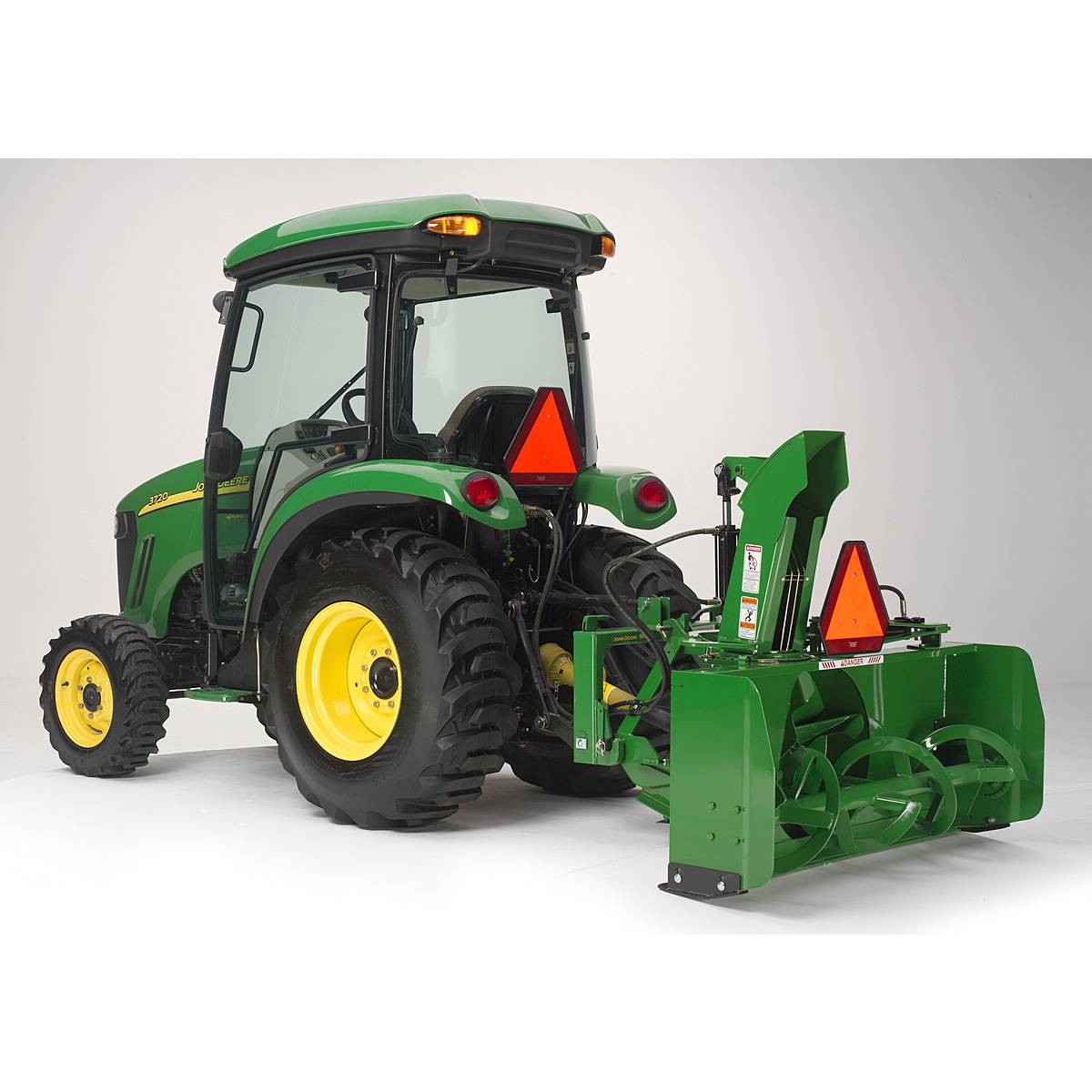 Studio left side view of SB1164 Snowblower on 3720 Tractor