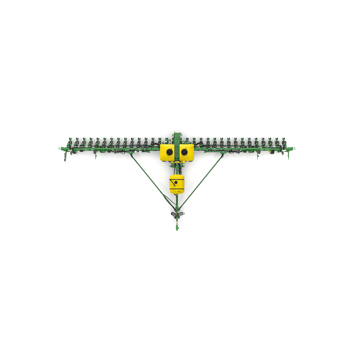 Studio rendering with overhead view of DB80 32 Row planter.