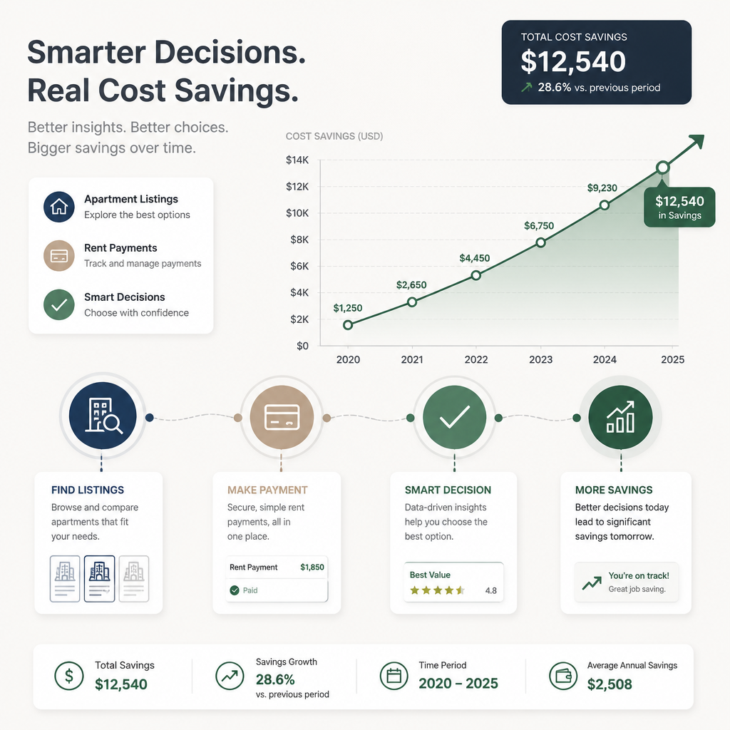 Financial data visualization showing cost savings breakdown for NYC relocation specialist services