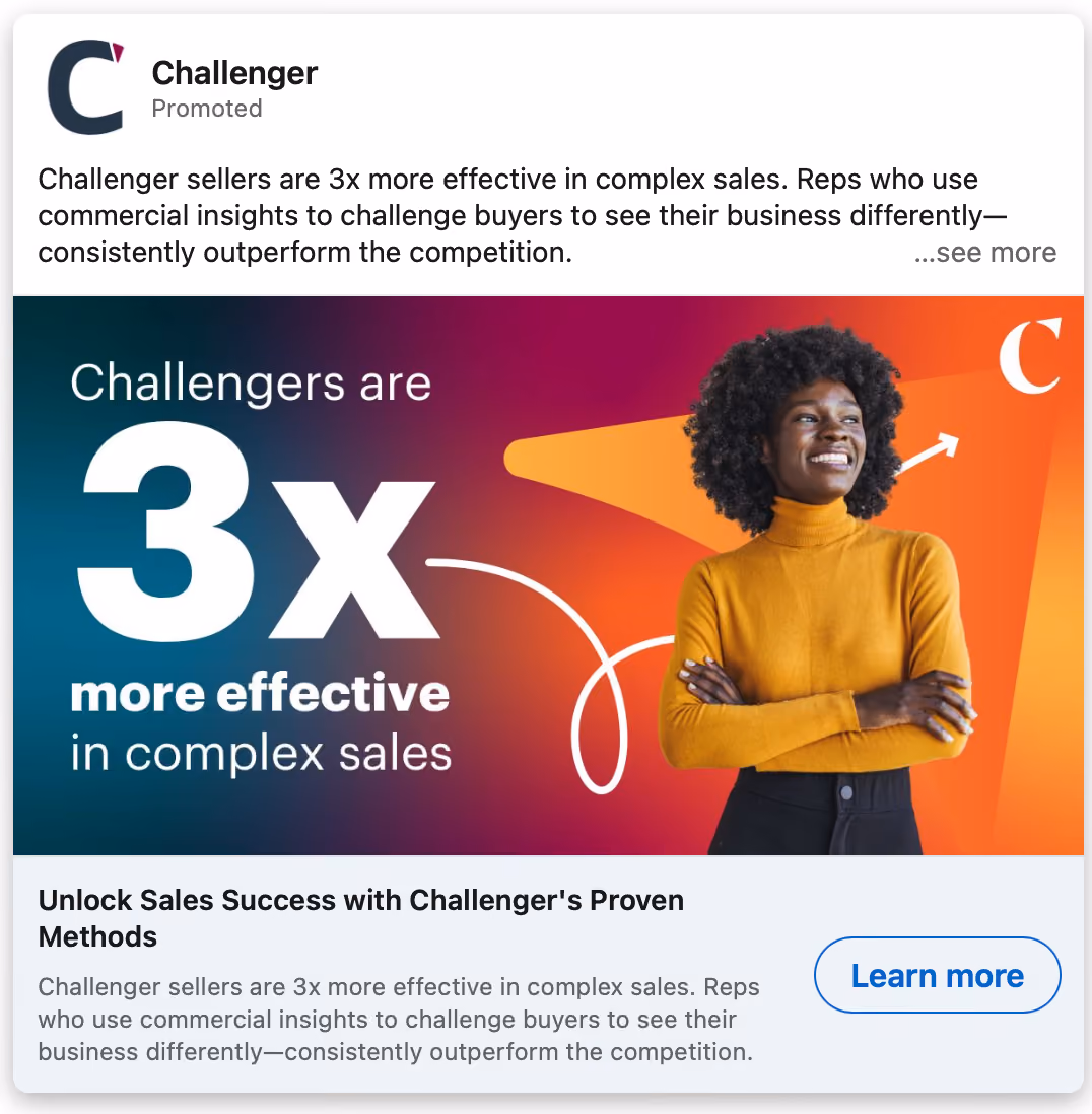 Challenger LinkedIn ad design