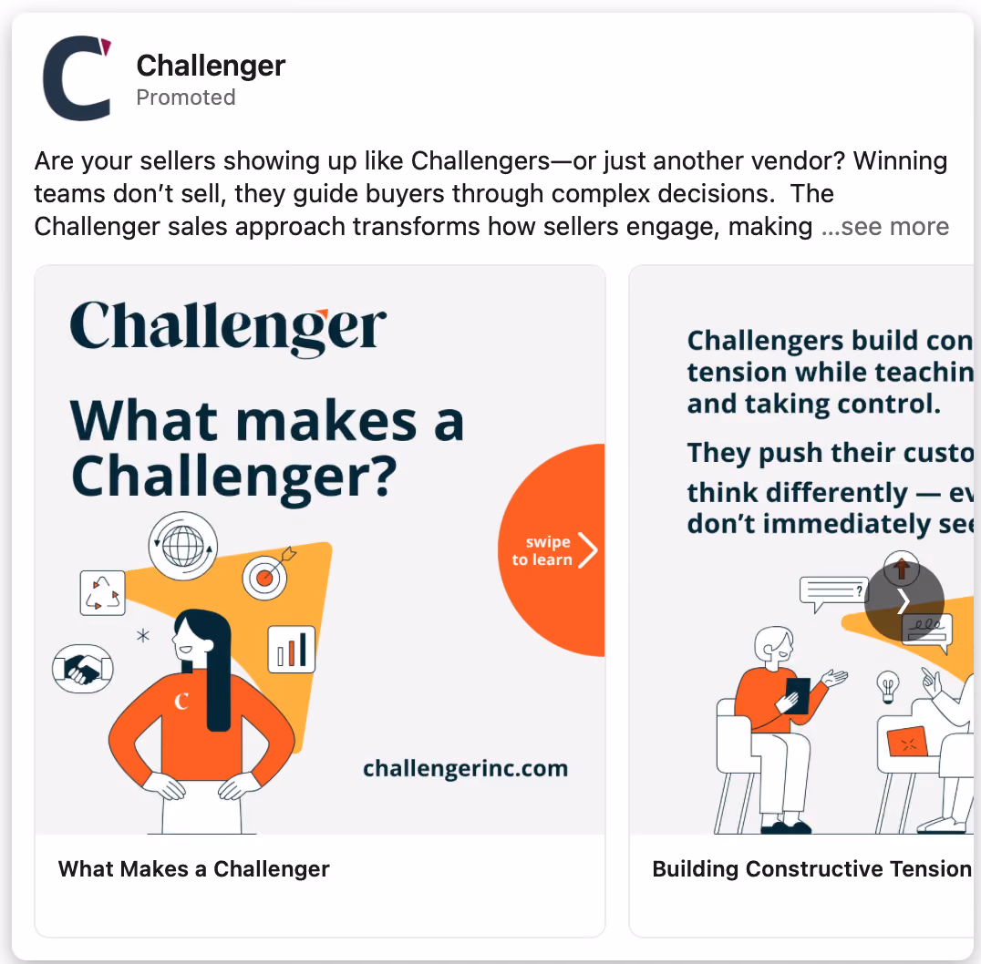 Challenger LinkedIn ad design