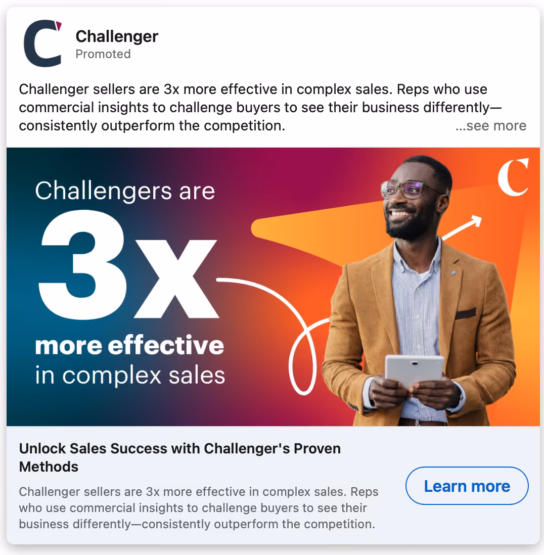 Challenger LinkedIn ad design