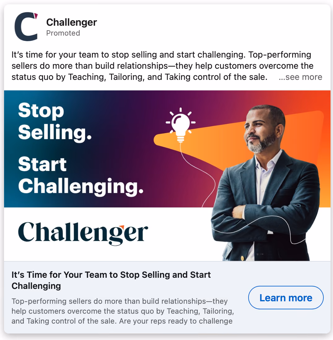 Challenger LinkedIn ad design