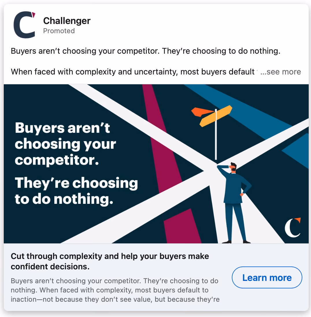 Challenger LinkedIn ad design