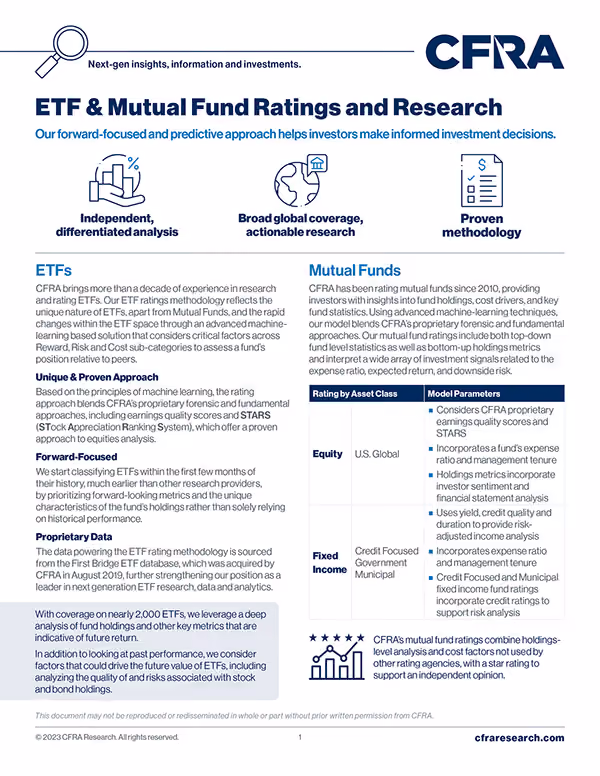 CFRA sales sheet design