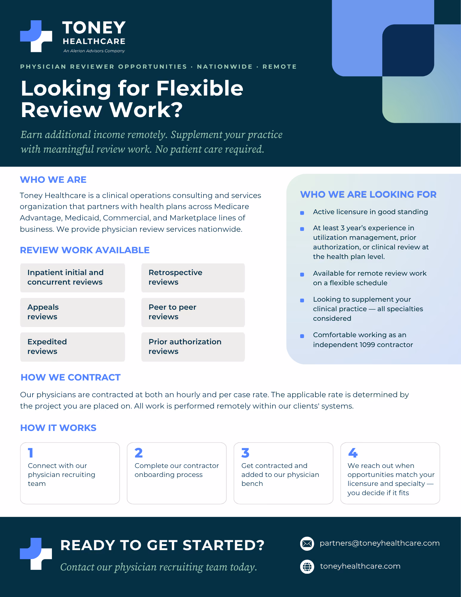 Toney Healthcare Marketing Collateral | Tammy Allen, Graphic Designer