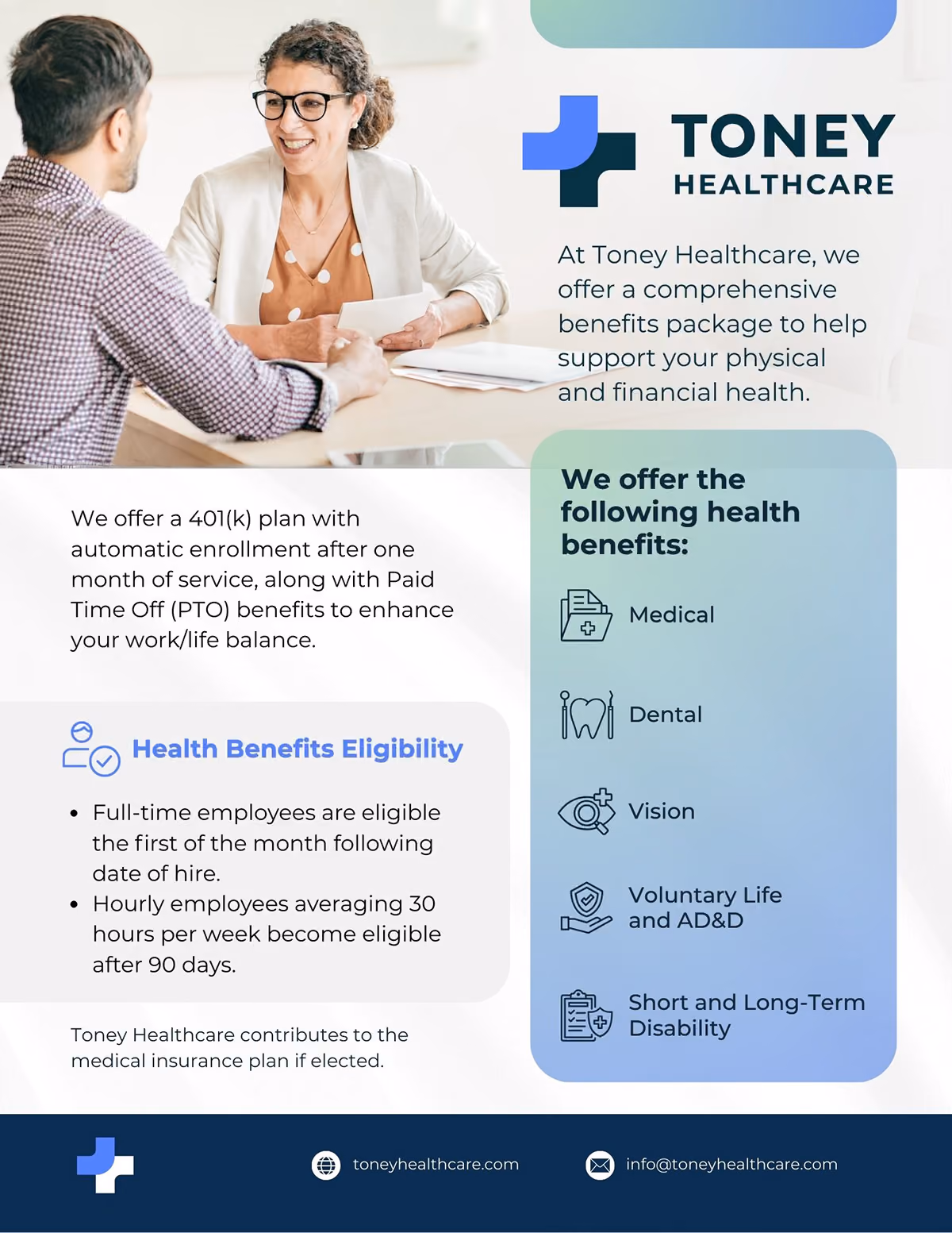 Toney Healthcare Marketing Collateral | Tammy Allen, Graphic Designer