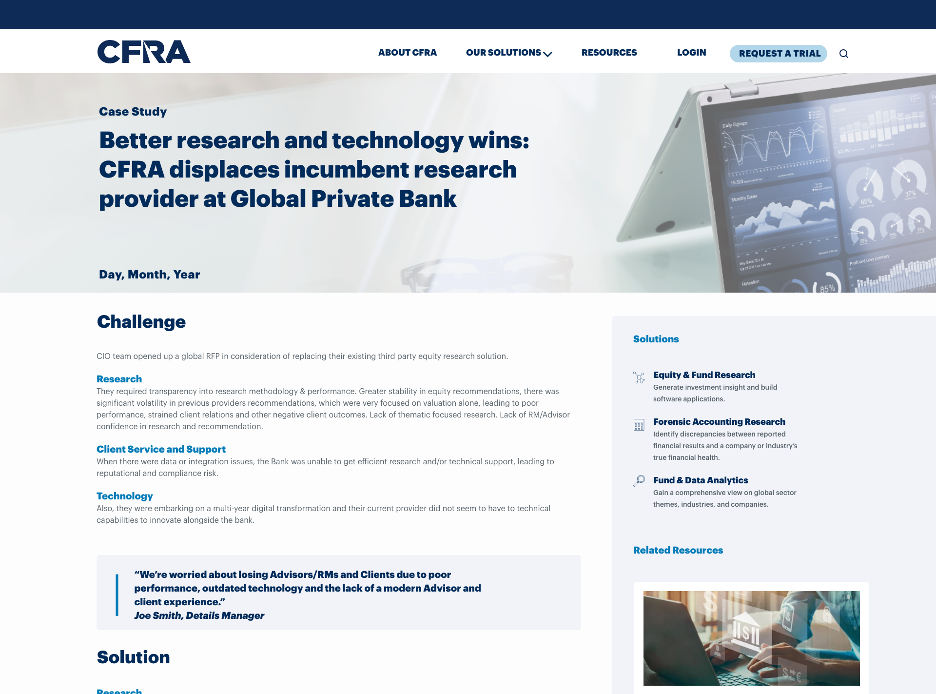 CFRA Research Website UI | Tammy Allen, Graphic Designer