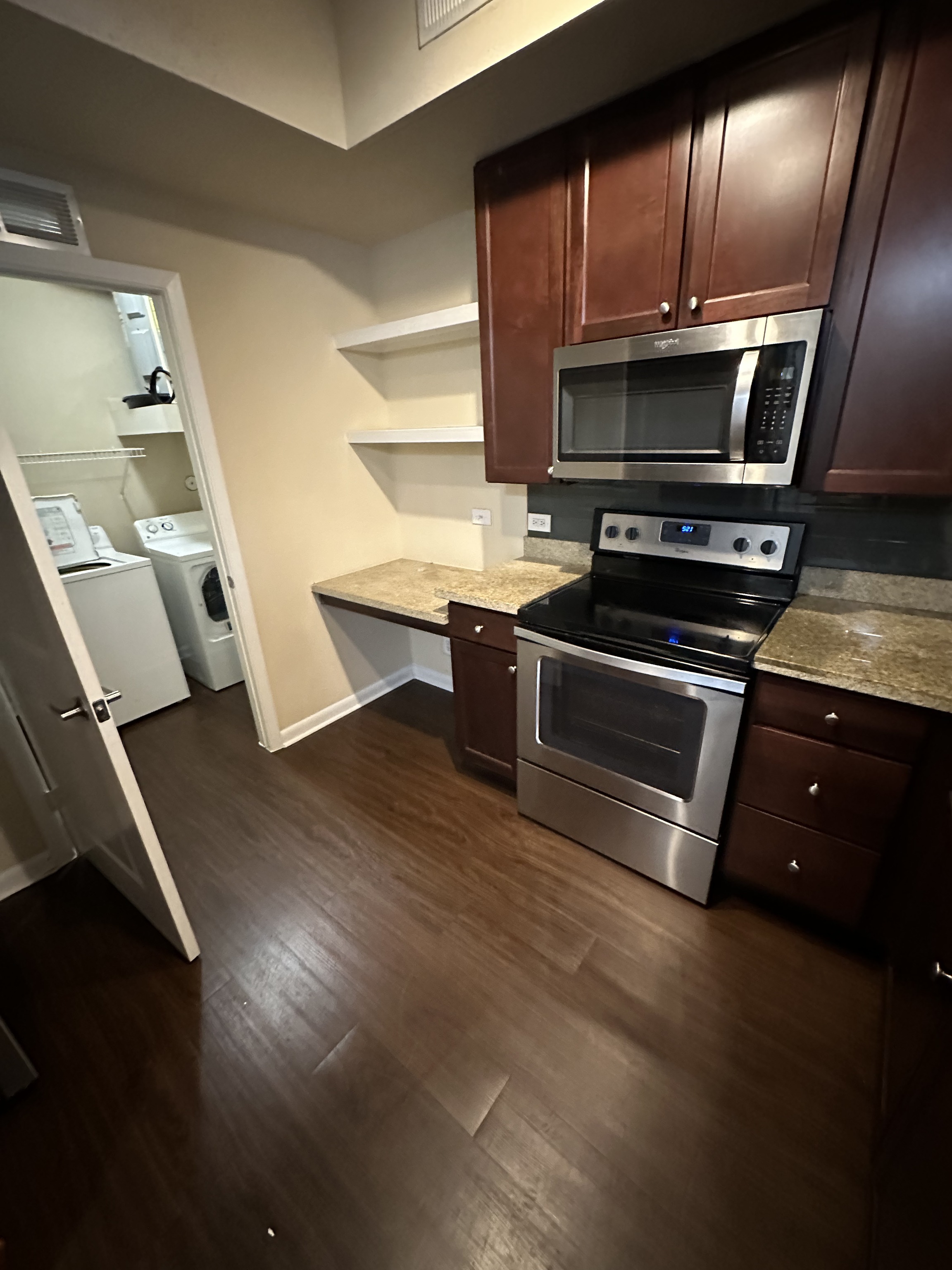 Cherry Cabinet Kitchen cleaned by Luxe Luxury Cleaning