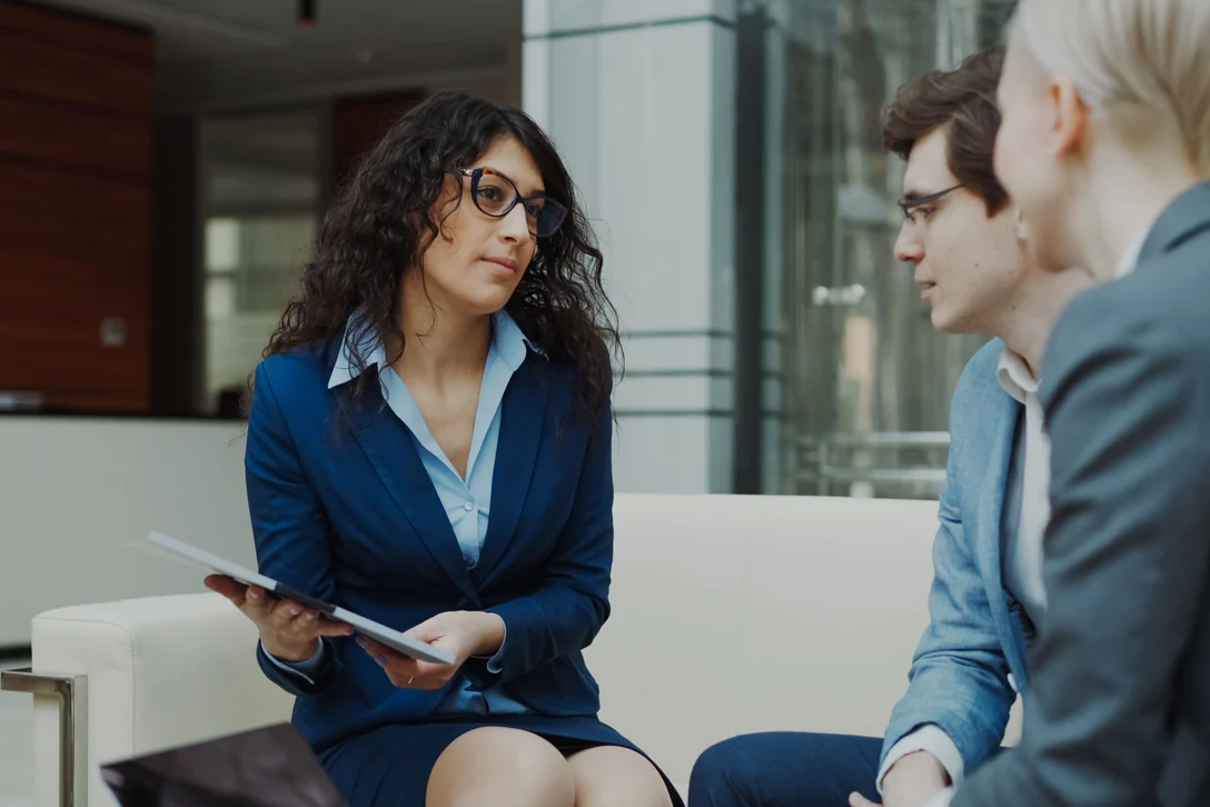 An adviser talking a client team through their security programme