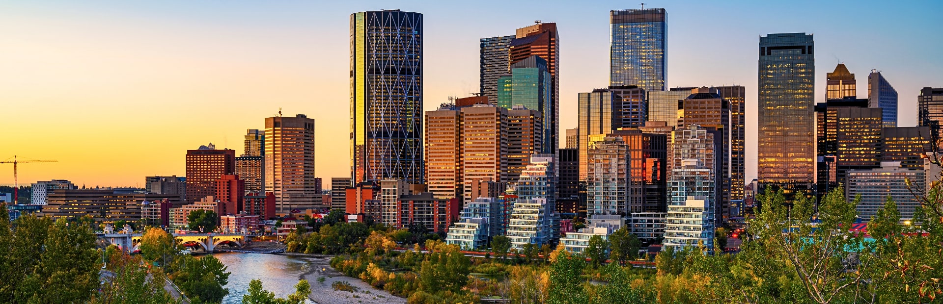 Calgary skyline at dusk