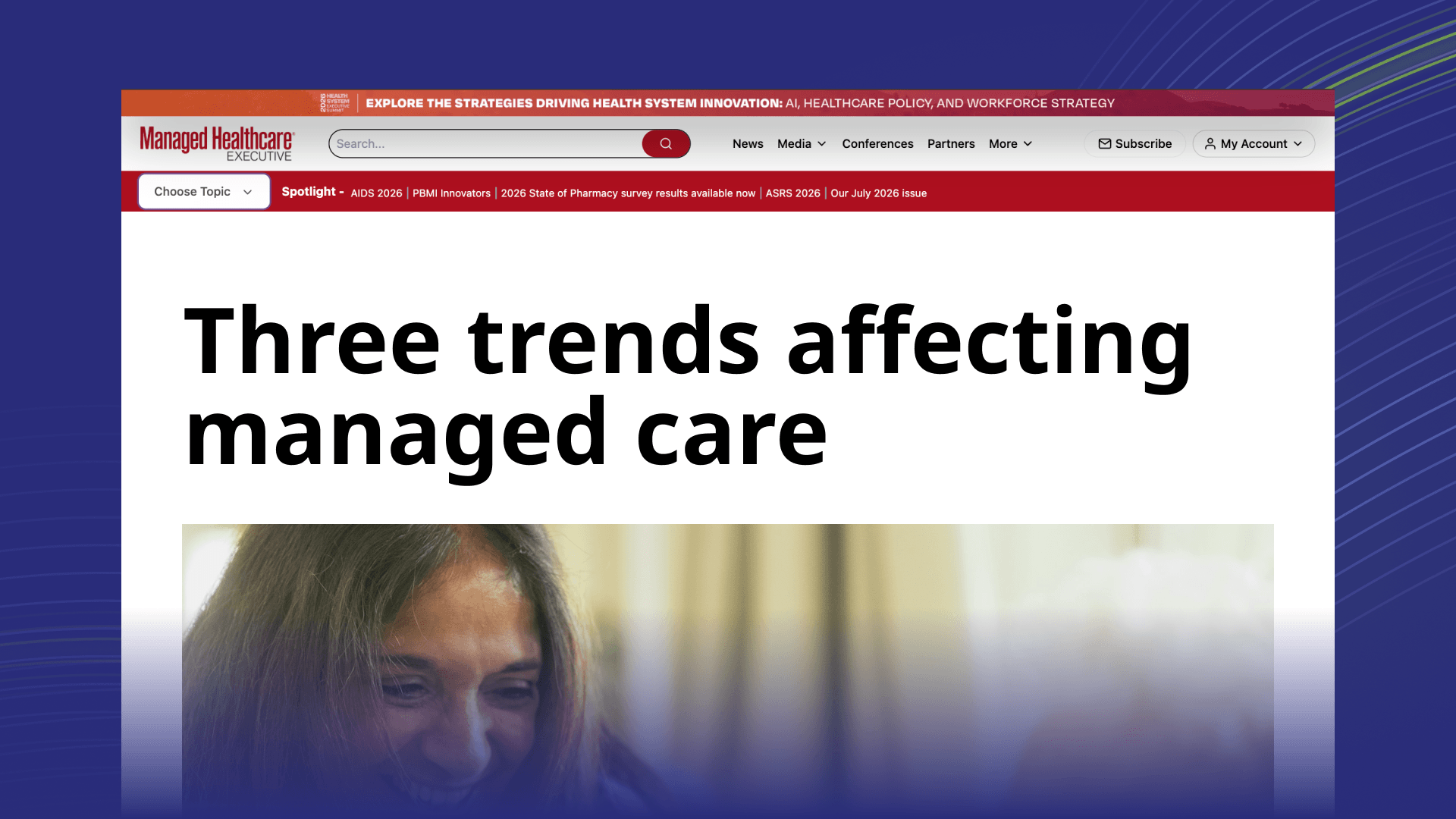 Managed Healthcare Executive headline: Three trends affecting managed care