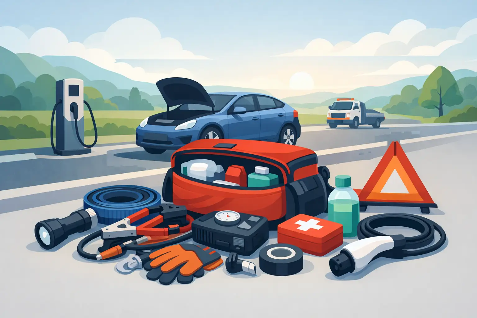 What to Pack in an EV Roadside Assistance Kit