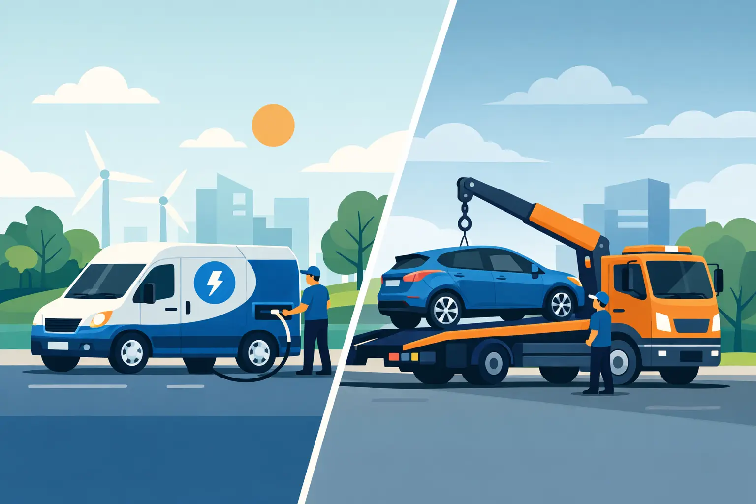 Mobile Charging vs Tow Truck for EVs