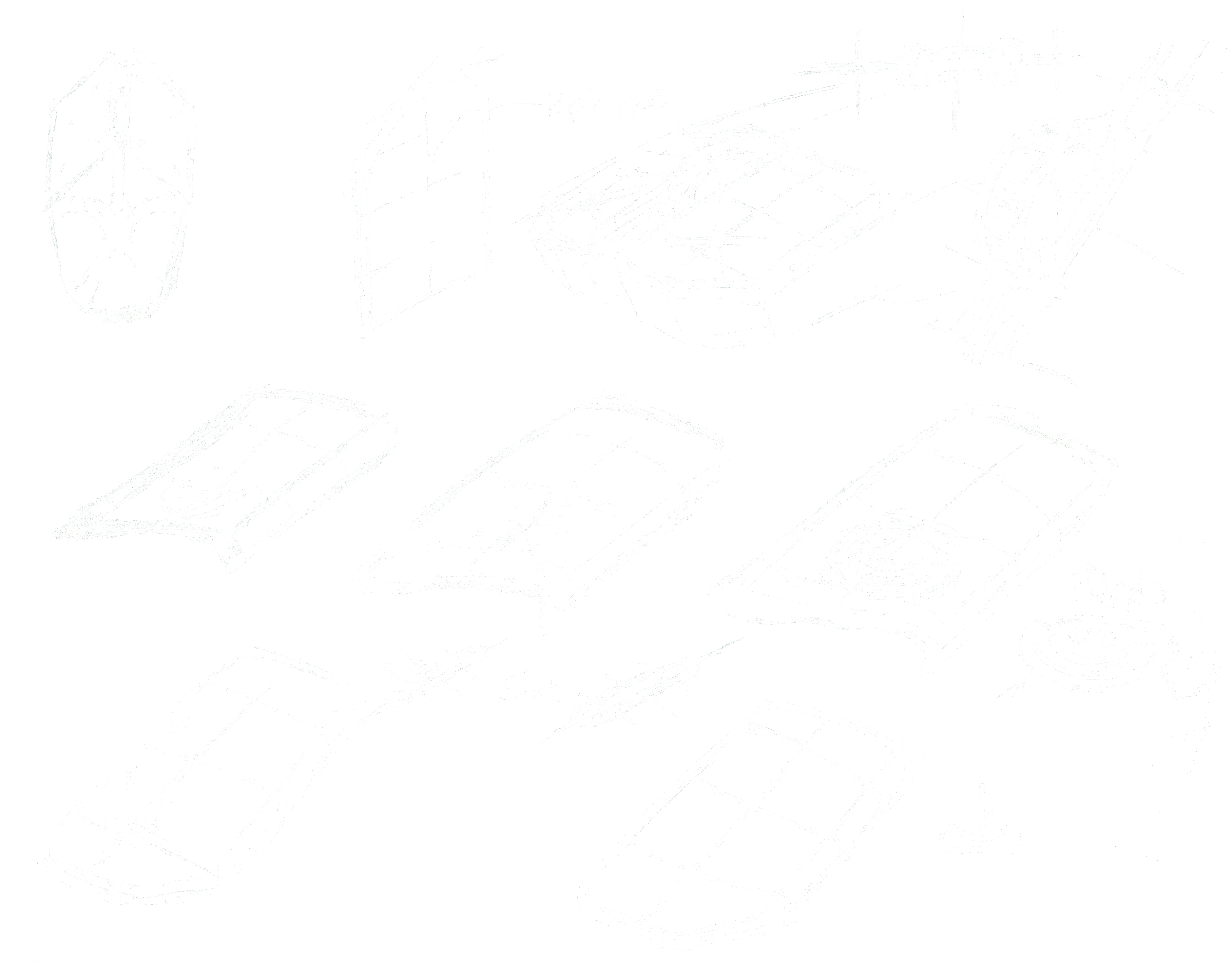 Process sketches for designing a computer mouse.