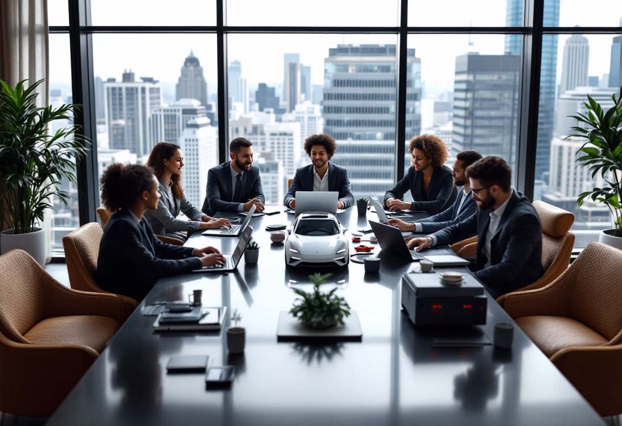 image of an office collaboration scene (for a mobility and transportation)