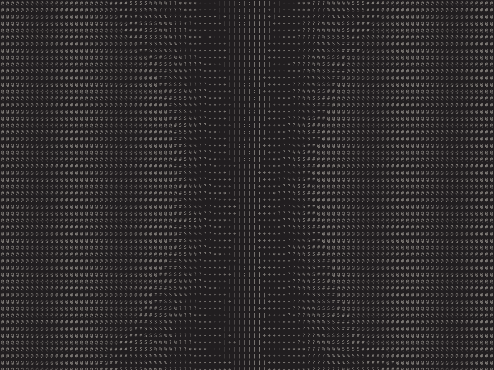 Abstract dark ASCII character field representing wellness SEO content