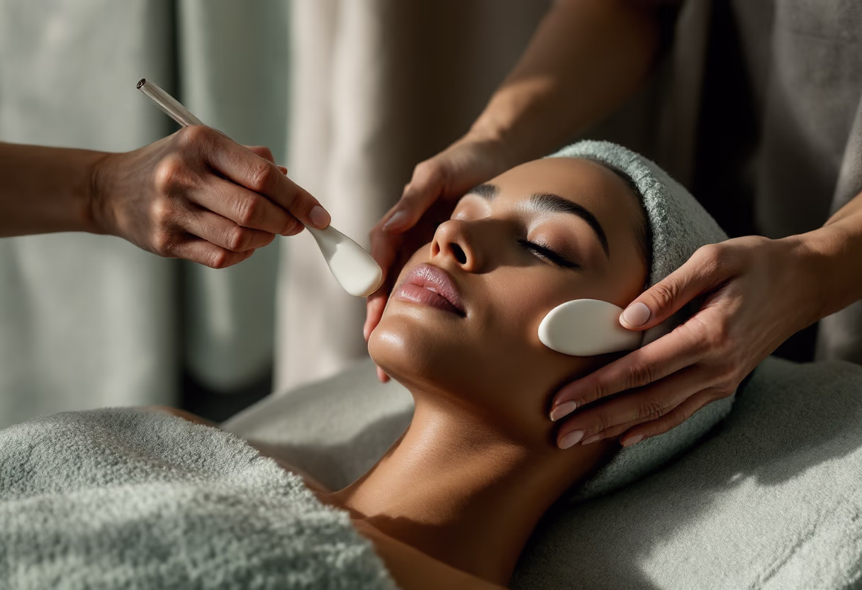 image of facial treatment being performed (for a salons & spa)