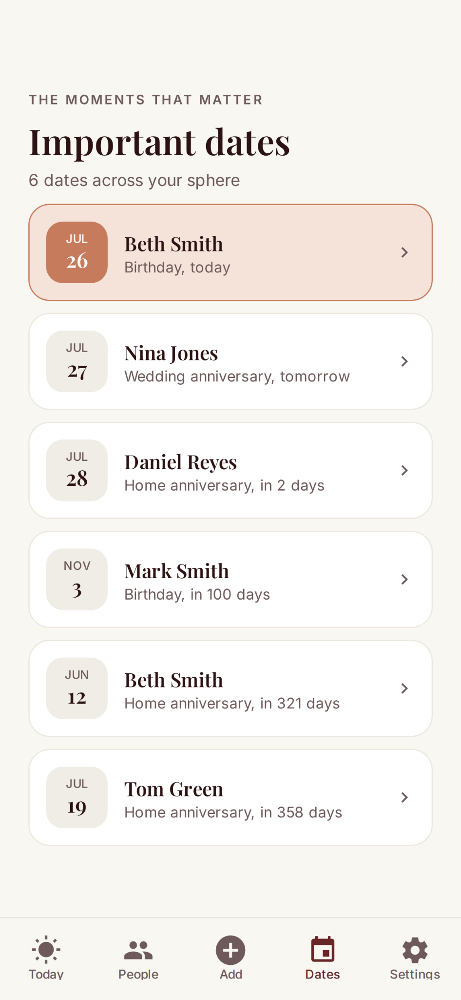Important relationship dates in My Morning Five