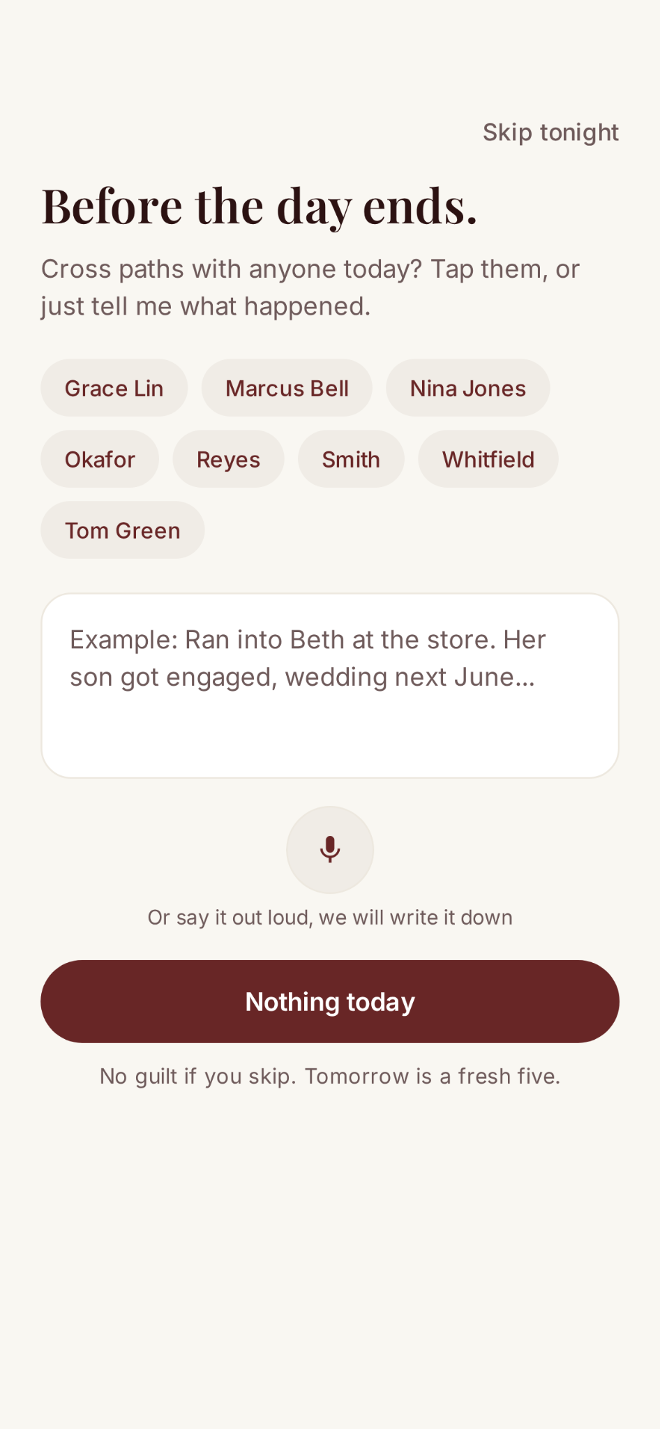 Evening relationship recap in My Morning Five