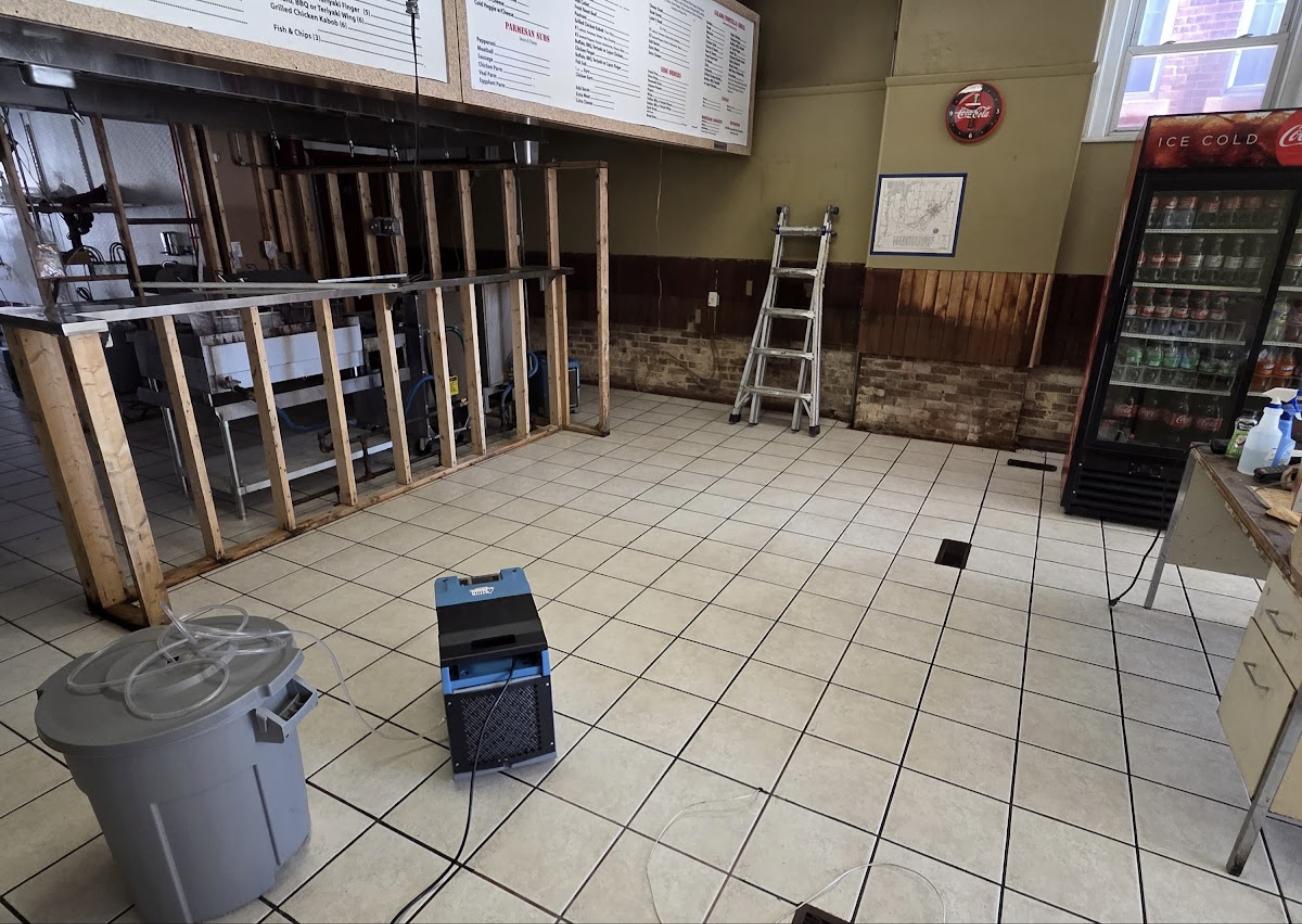 Commercial water damage restoration in a Hampden County, MA business — Mass Restoration Group