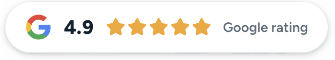 Google rating 4.9 out of 5 stars