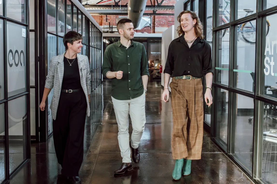 Team walking in the office