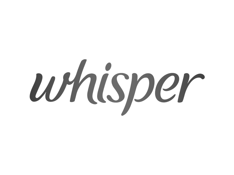 Whisper India's logo.