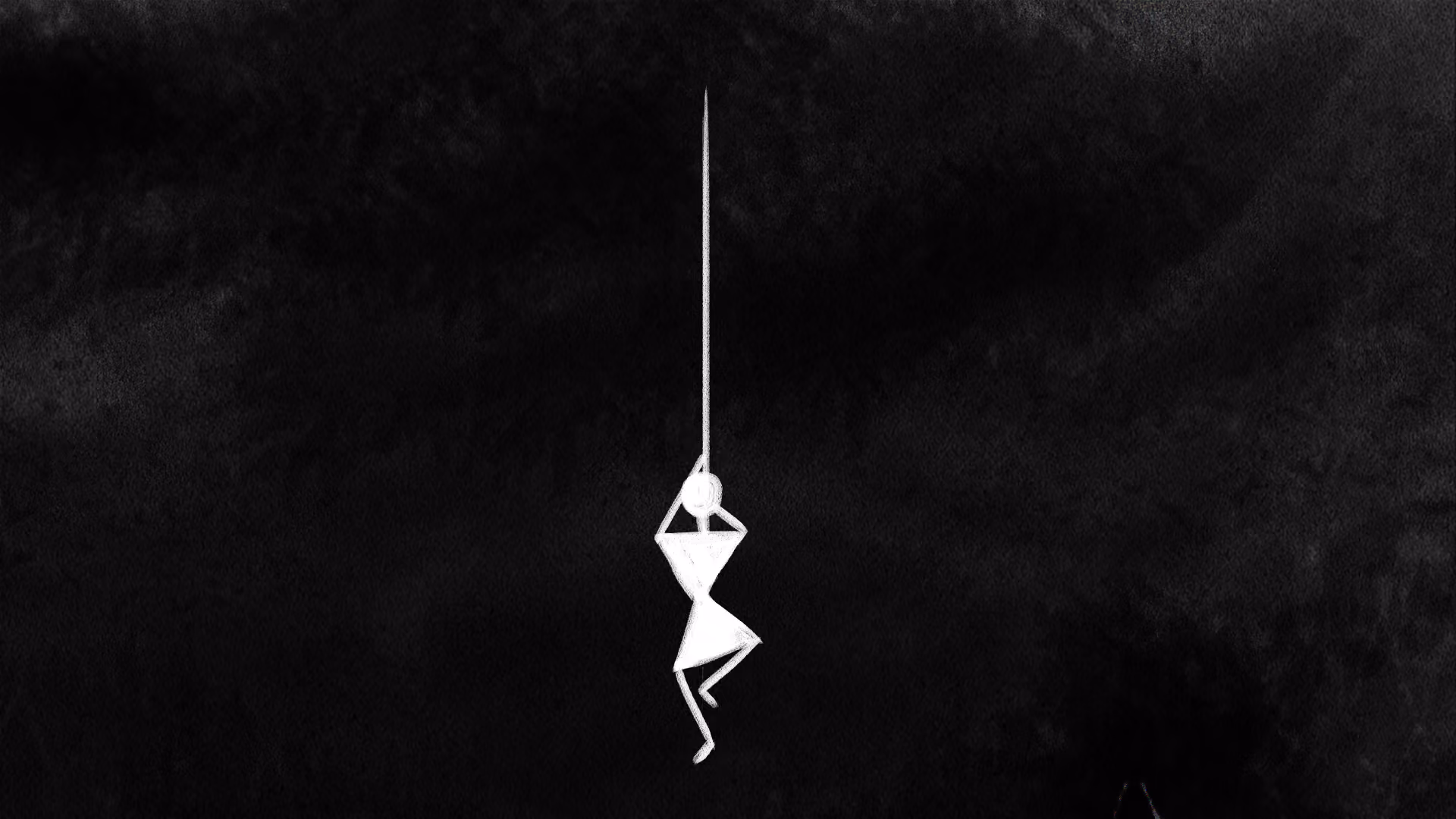 A human climbing in warli art style.
