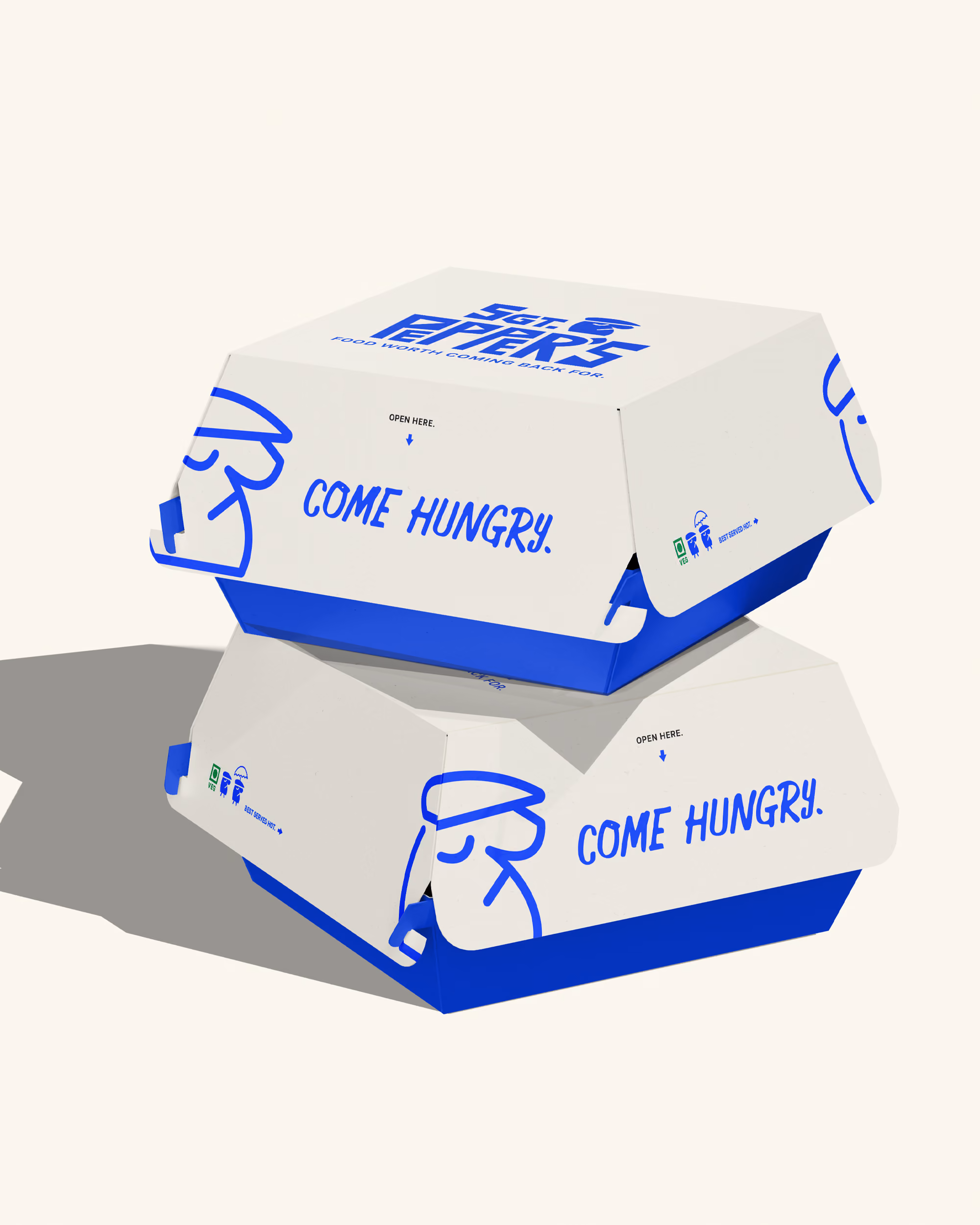 Food packaging box mock-up for SGT. Peppers.