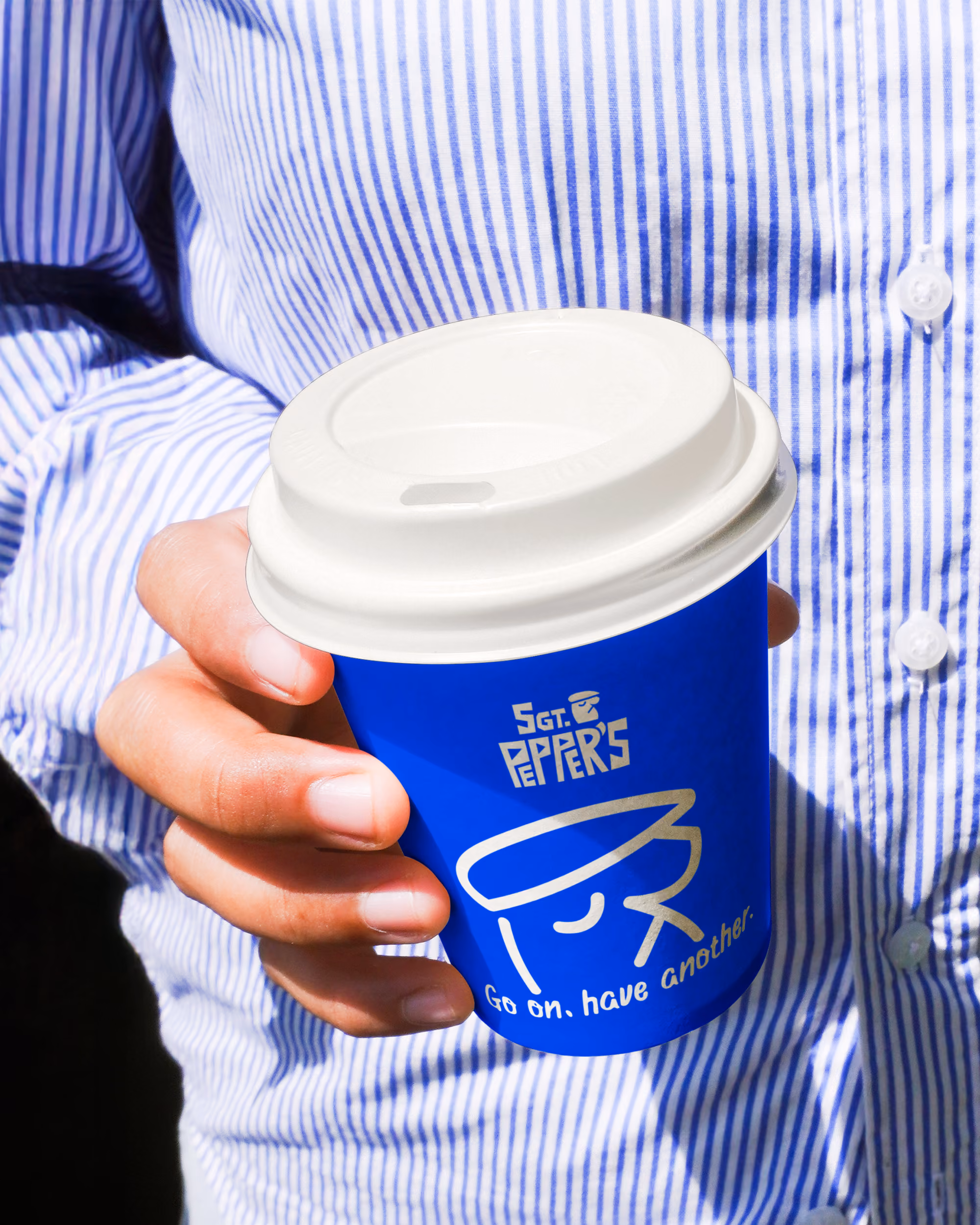 Coffee cup mock-up for SGT. Peppers.