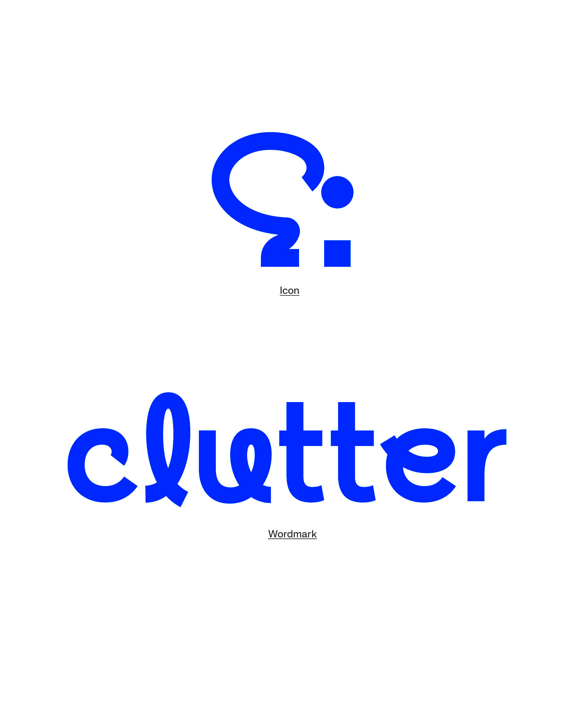 Clutter's logo icon and Word-mark explained.