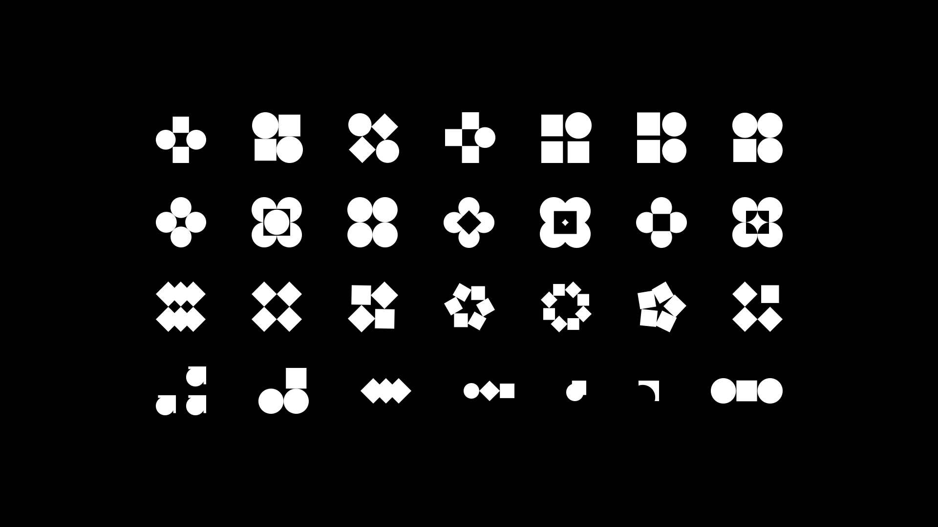A library of Clutter's monochrome icons.