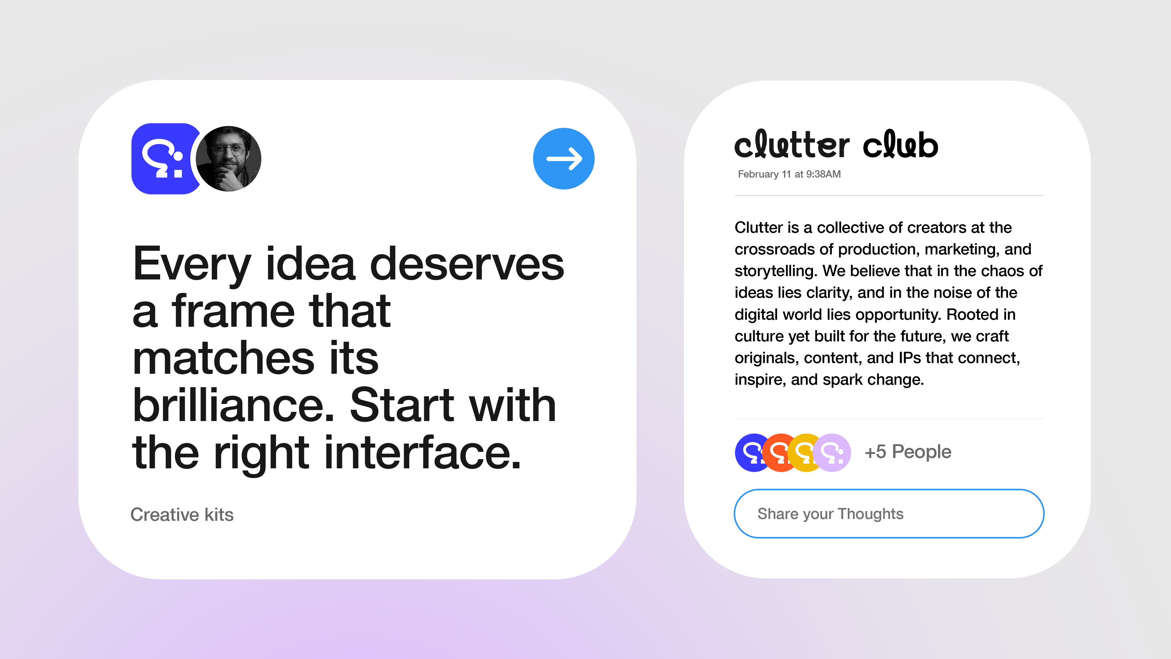 2 feature-posts mockup from clutter brand identity project.