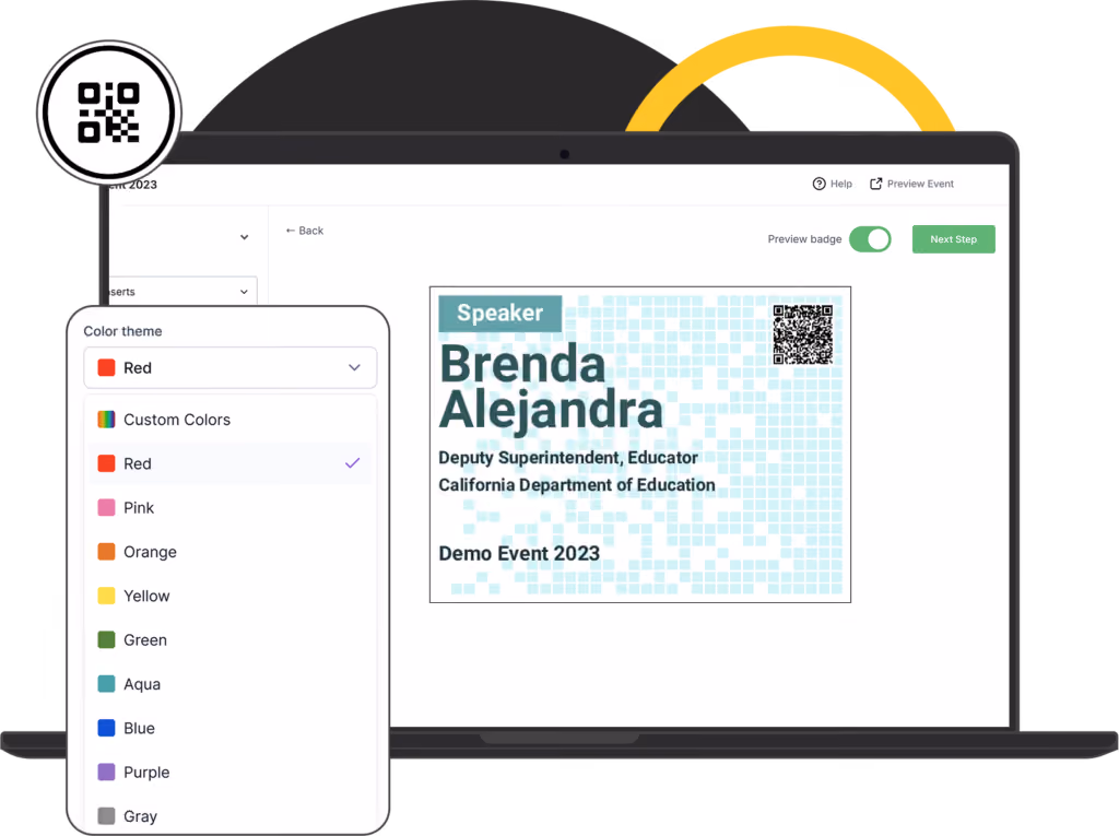 You can create professional looking badges for your events with Sched