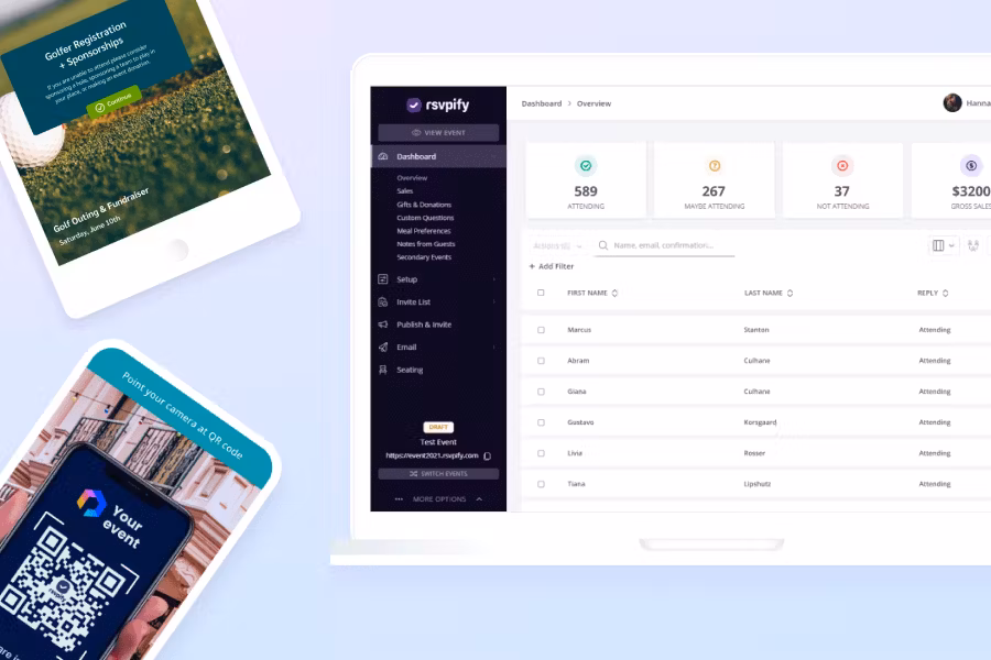 Screenshot of RSVPify products
