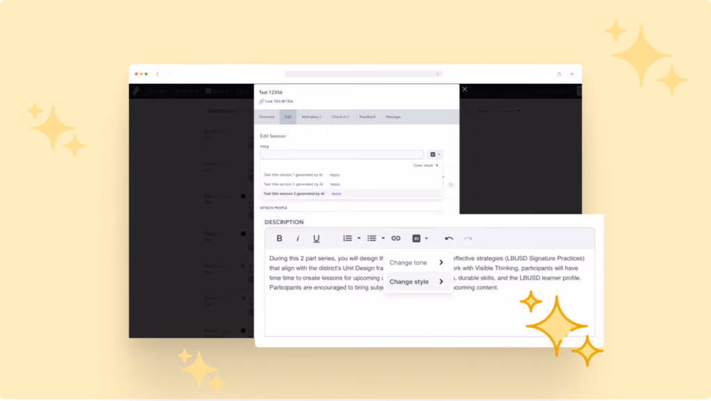 An example of our AI conference management software