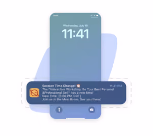 event registration system - send push notifications
