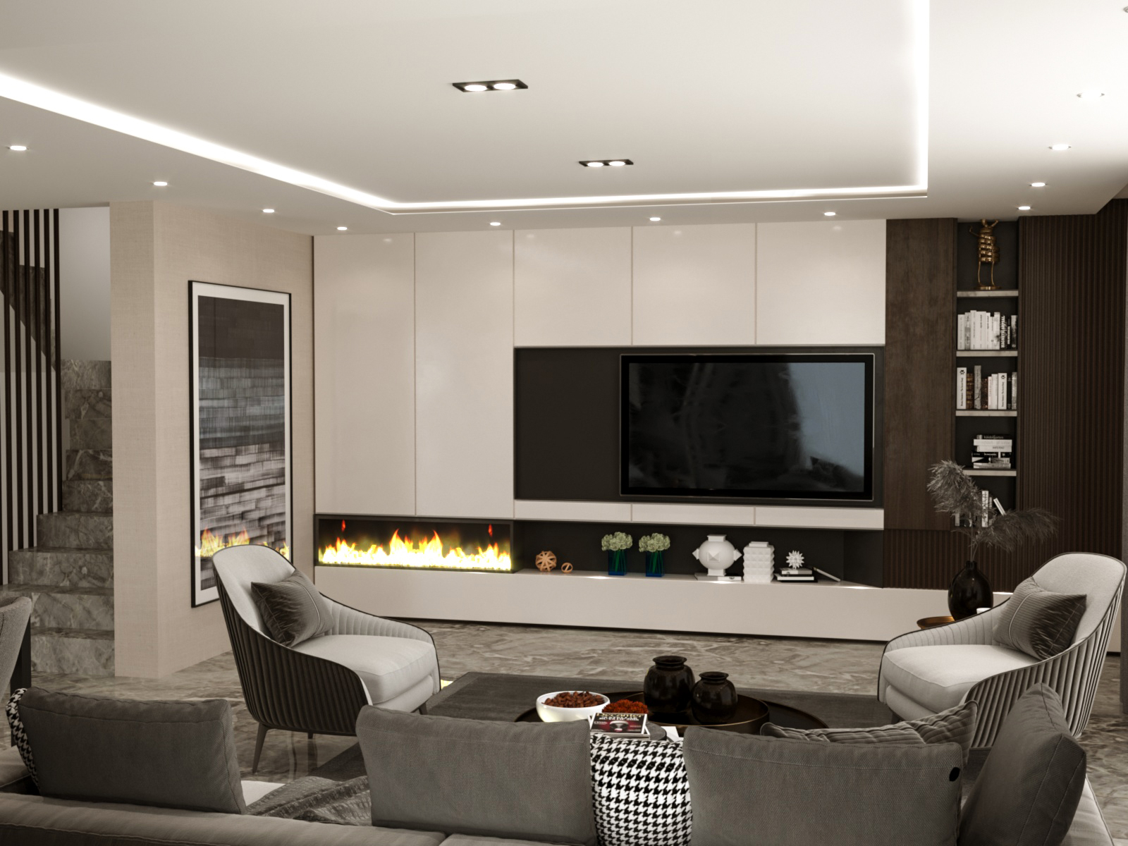 Wohnzimmer mit knapp 40 m²