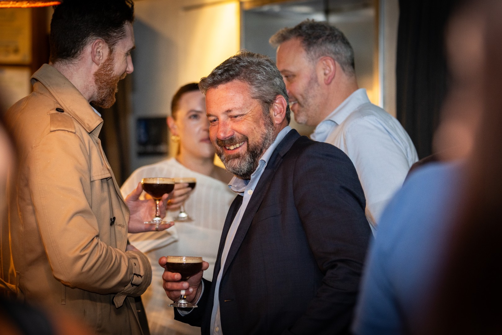 Guests in conversation at the Canopy launch, Bomba Rooftop Bar, Melbourne