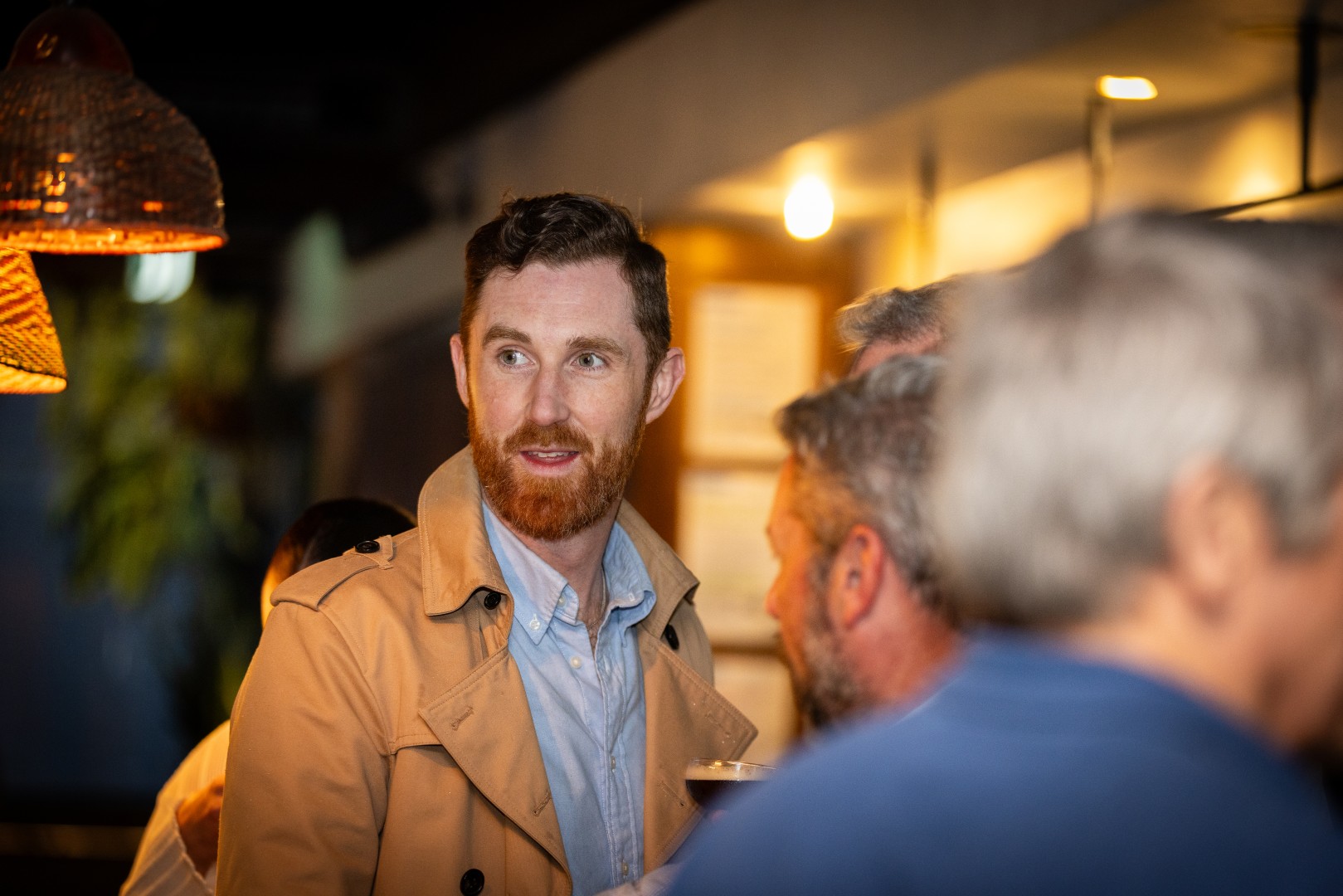 Guests in conversation at the Canopy launch, Bomba Rooftop Bar, Melbourne