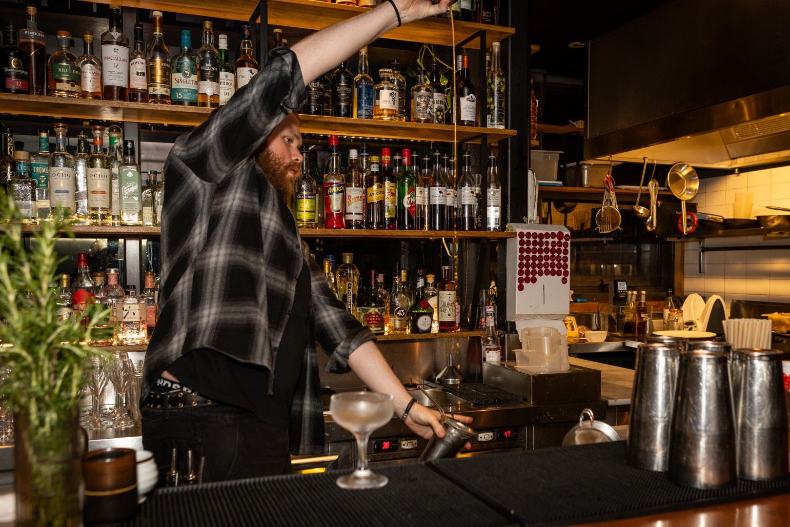 Bartender preparing cocktails at the Canopy launch