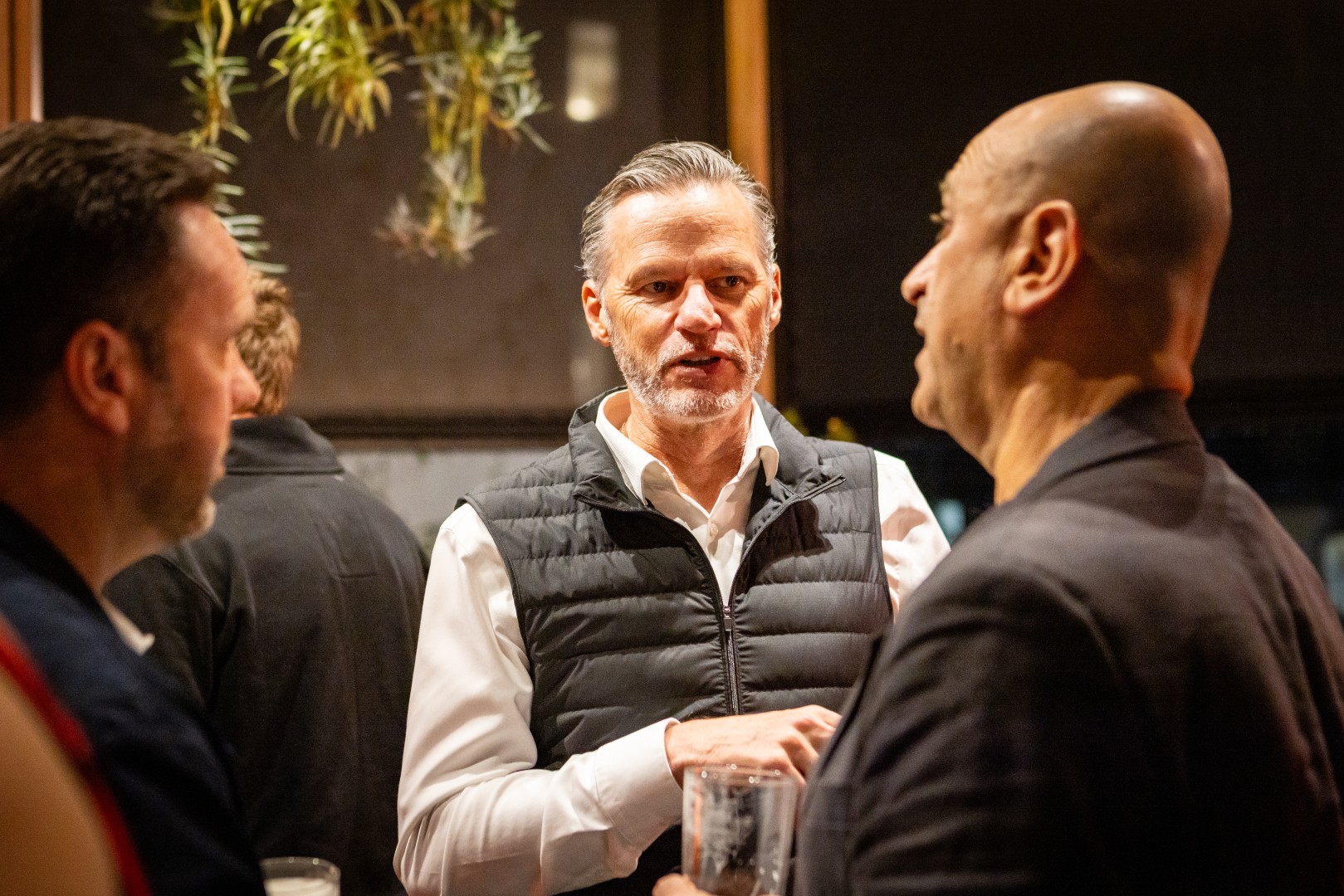 Guests in conversation at the Canopy launch, Bomba Rooftop Bar, Melbourne