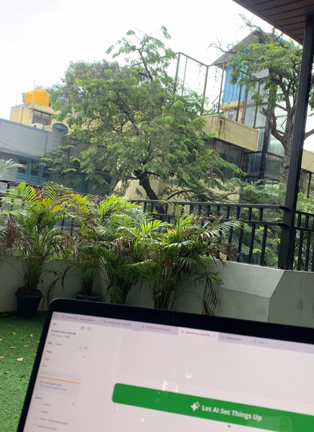 Breathe ESG office balcony with plants