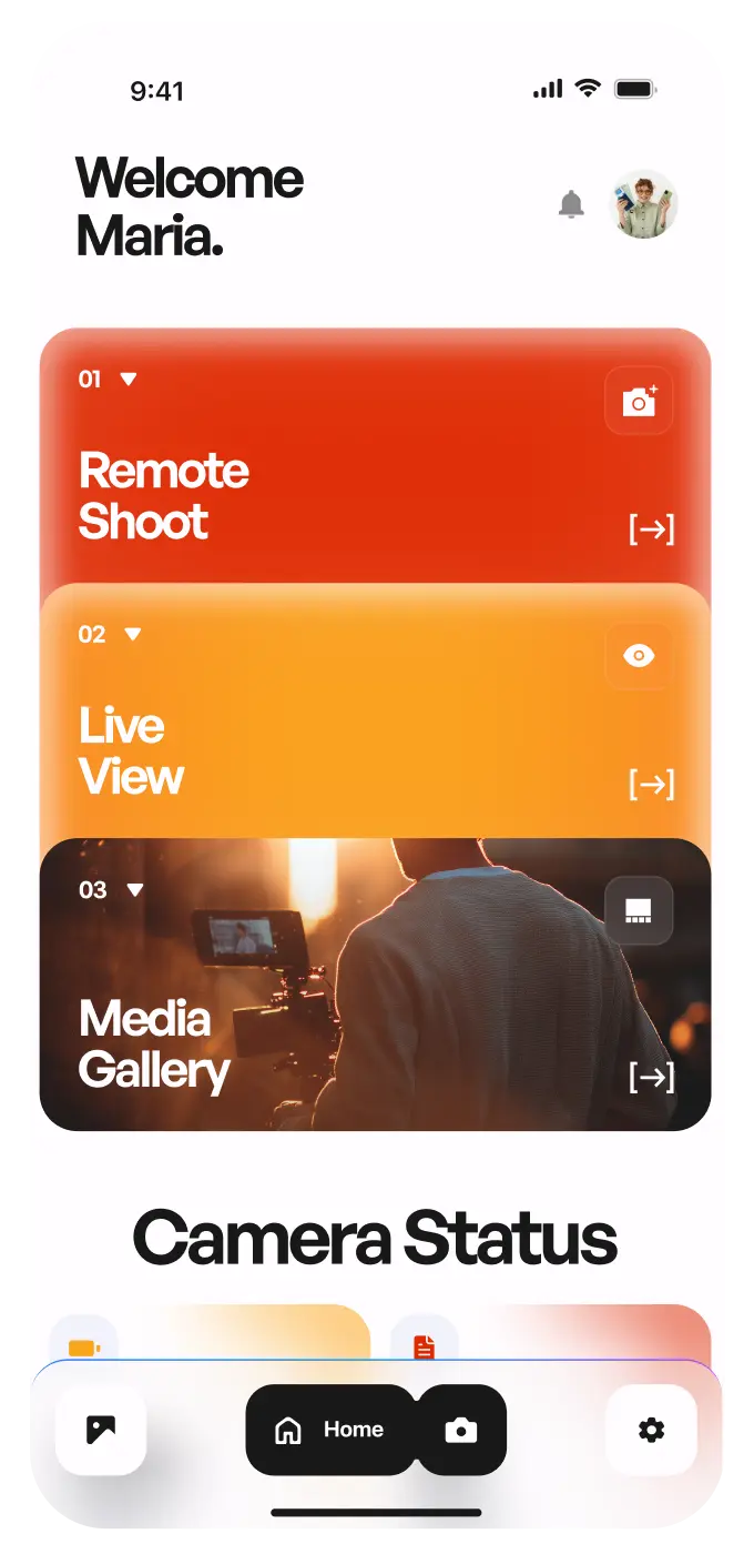 Snapa app live preview screen showing camera viewfinder