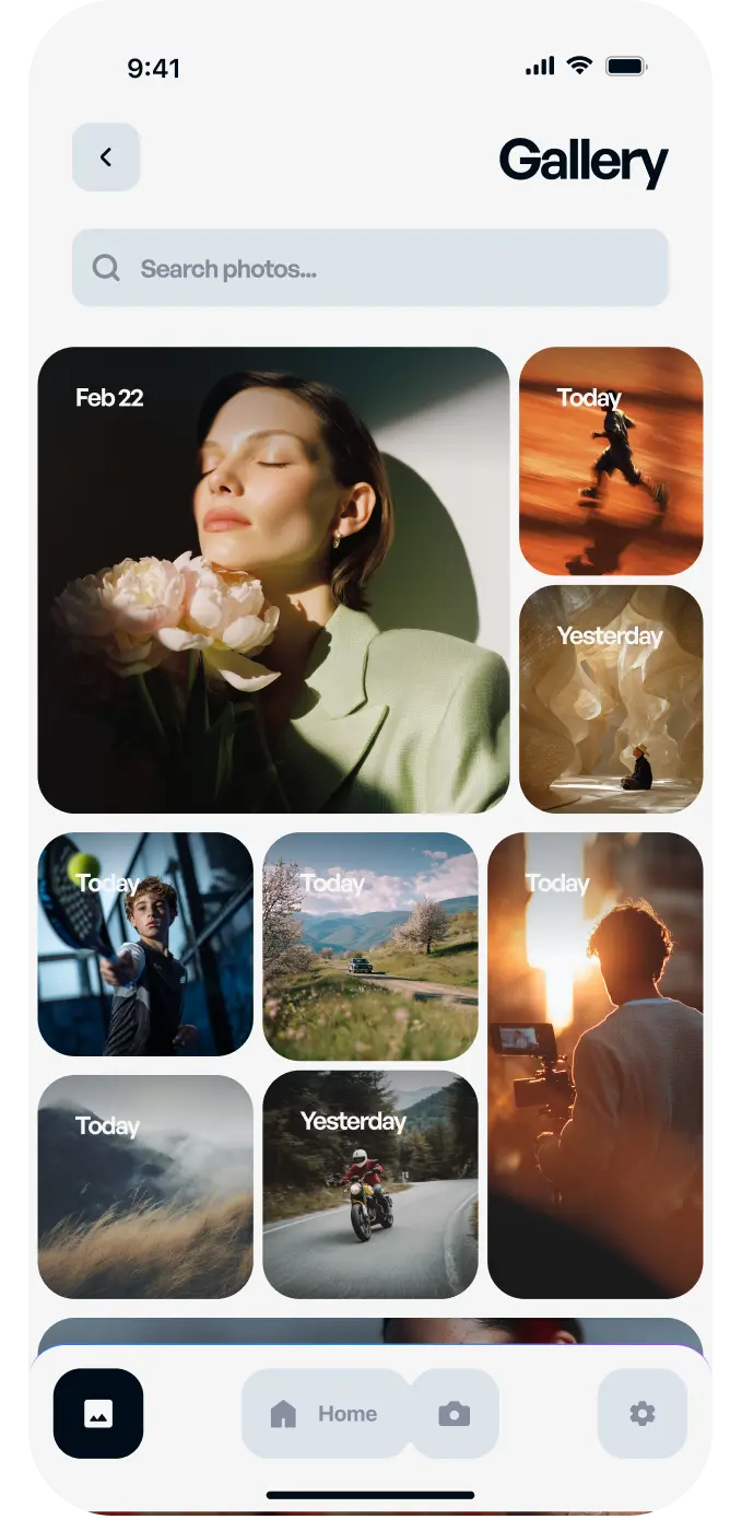 Snapa app screen for printing photos from phone gallery