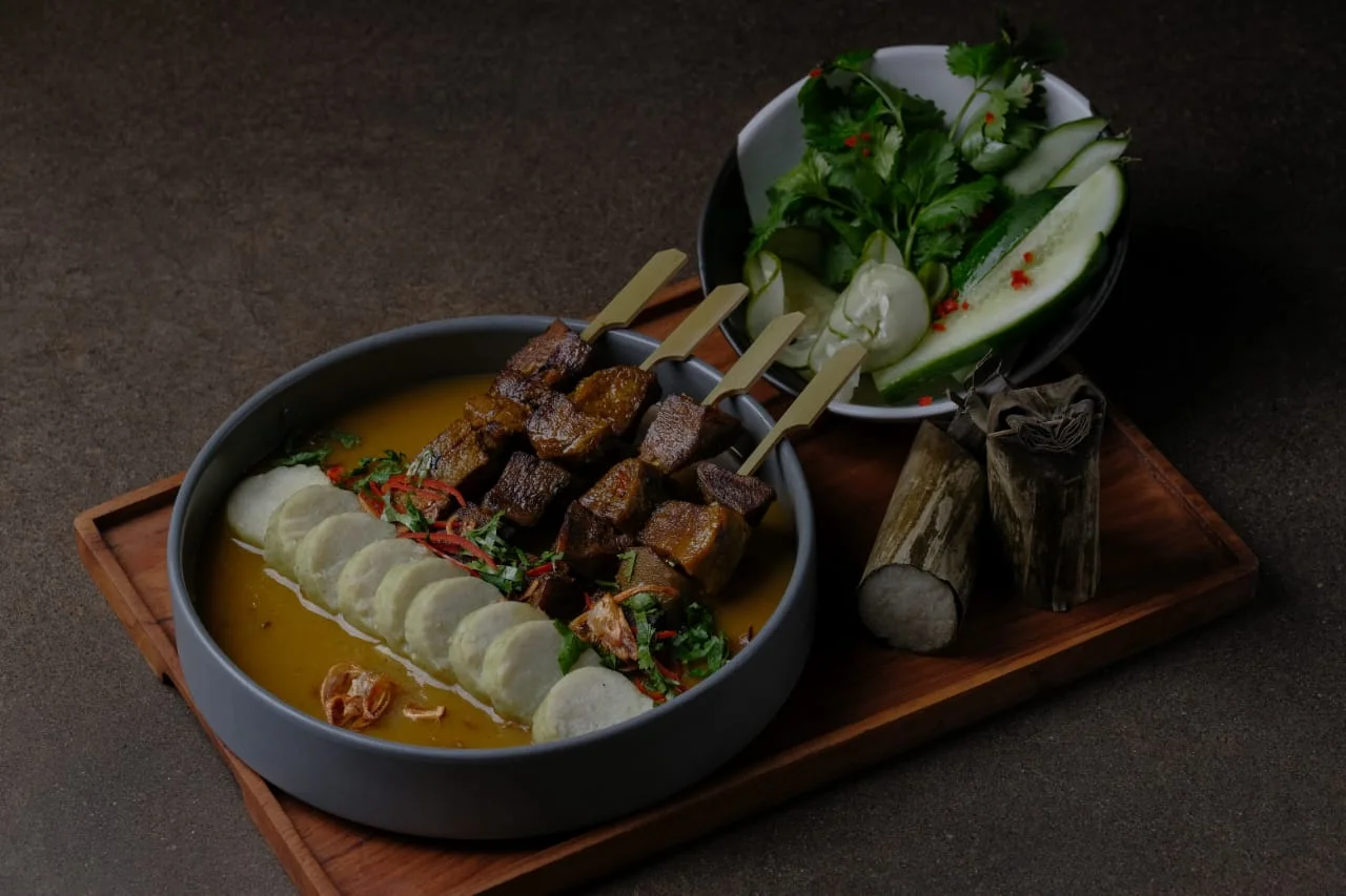 An Asian-inspired plated dish served at Kenran Resort’s restaurant