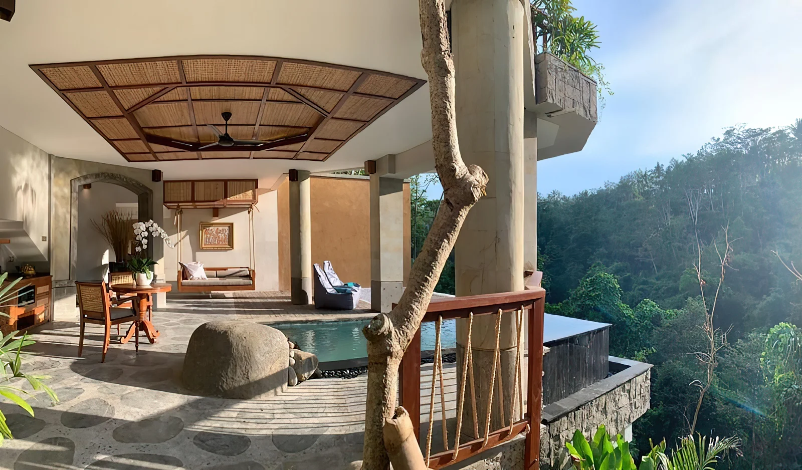 The approach to Kenran Resort Ubud through the gardens of Kenderan